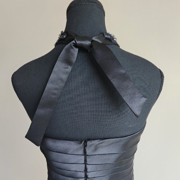 BCBGMaxAzria Black Halter Beaded Bandage Cocktail Dress Size 6 - Picture 5 of 9